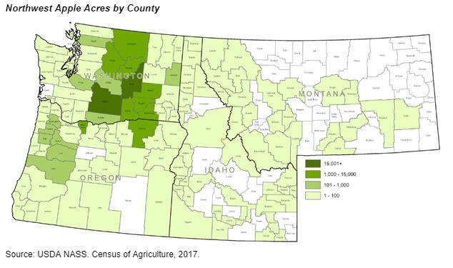Northwest Apple Acres by County